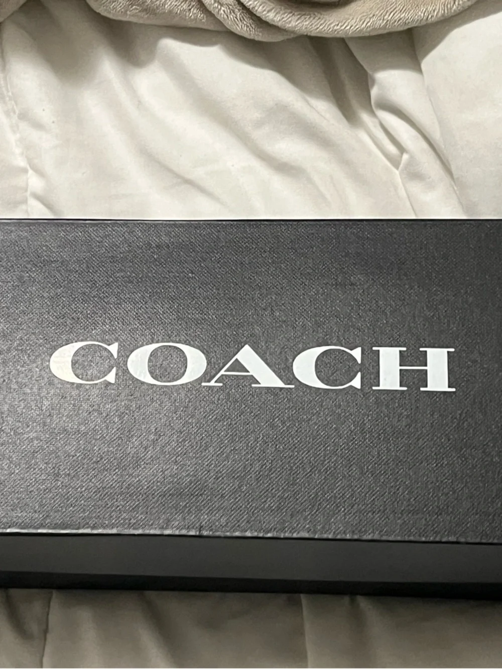 Coach Tan Leather Slide Sandals with Multicolor Woven Strap - Picture 12 of 12